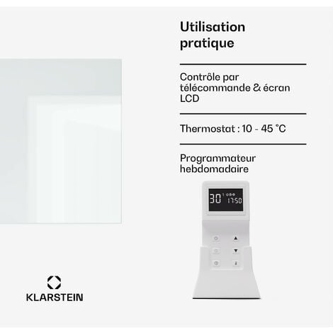 Klarstein Radiateur Infrarouge Mural, Chauffage Infrarouge 550W