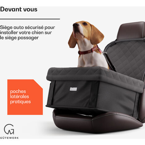 Gütewerk Siège auto pour chien de taille moyenne et petite, accessoires pour  chiens, siège auto solide