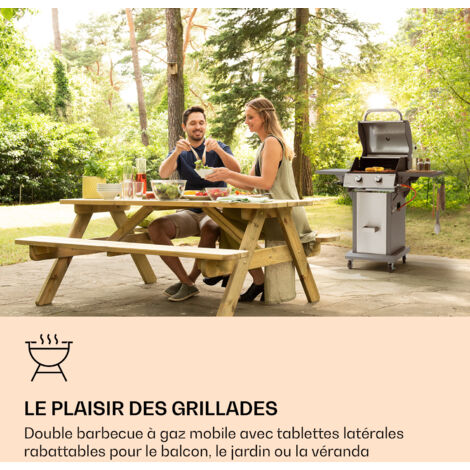 Campingaz Barbecue à Gaz Xpert 200 LXD - 2 Brûleurs Puissants 7,1 KW Avec Couvercle Et Thermomètre
