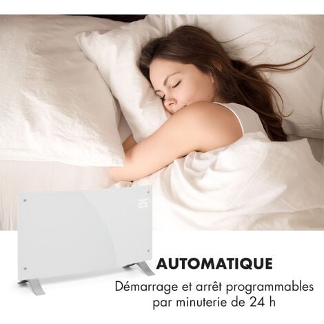 Klarstein Radiateur Electrique à Faible Consommation d'Energie, 2000W Chauffage Electrique d'Intérieur avec Thermostat, Portable, Chauffage Mural, Chauffage d'Appoint, Radiateurs, Pieds en Aluminium