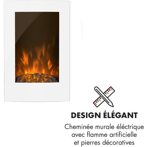 Chauffage de cheminée électrique encastré, flamme décorative, face