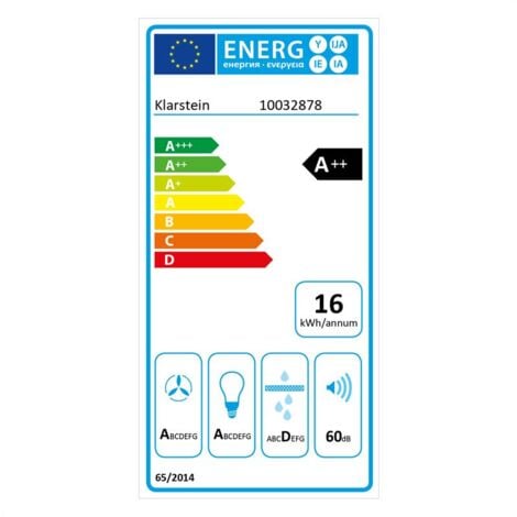 Aurora Eco 60 Hotte aspirante 60cm 550 m³/h écran LED classe A - blanc