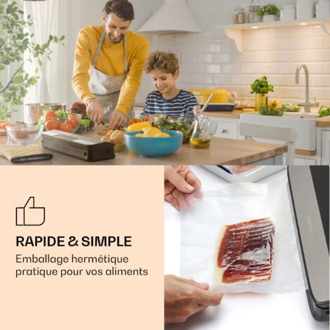 Klarstein Sacs pour Machine Sous Vide Alimentaire 28x300 cm, Rouleaux pour Appareils de Mise Sous Vide, Sans BPA, Sacs Sous Vide Sec/Humide, Compatibles Tout Appareil Machine Sous Vide Professionnel T