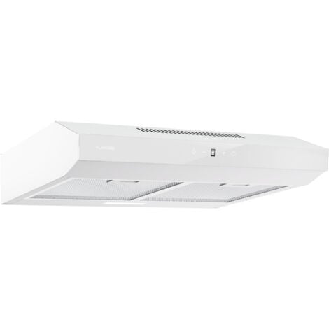 Klarstein Hotte Aspirante 60 cm Hotte Aspirante Silencieuse Hotte de Cuisine 60cm avec Lampes LED Débit d'Air Puissant de 175 m³/h Hotte avec Évacuation Filtre à Graisse en Aluminium Blanc