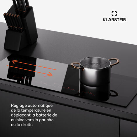 Klarstein Plaque Induction en Céramique de 7200W, Plaque de Cuisson Electrique à Induction, Plaque Induction 4 Feux, Tables de Cuisson, Plaques chauffantes Flex Zone, Rechaud Electrique Cuisine