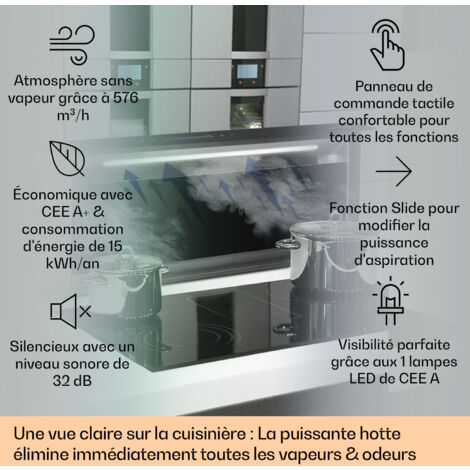 Klarstein velaire plaque de cuisson à induction avec hotte intégrée 80cm 7400w blanc