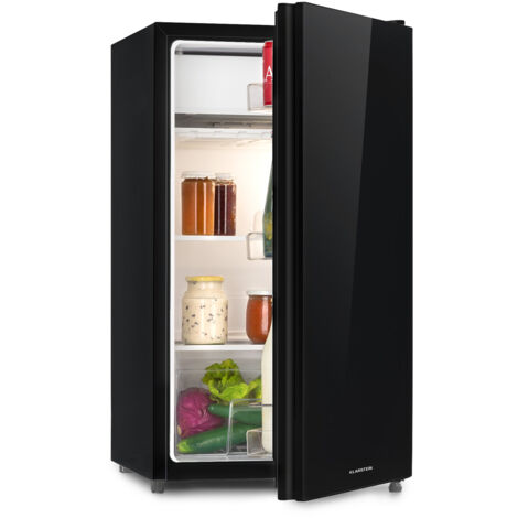 Klarstein – Réfrigérateur 91L – 110 kWh/an – 7 niveaux de température – Éclairage intérieur – Bac à légumes extra frais – Clayettes en verre – Noir