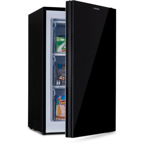 Congélateur Klarstein IceAge 88L - Façade Vitrée, Thermostat -18°C, 3 Clayettes, éclairage LED - Classe énergétique E