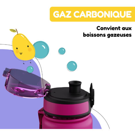 Gourde Enfant 500 Ml Sans BPA Avec Motifs Animaux - Bouteille Réutilisable étanche Pour école/sport