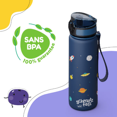 AARON Gourde ECO, 100% biodégradable, 500 ml, légère et étanche, gourde pratique sans BPA pour le sport, le fitness, la randonnée, l'extérieur en noir AARON Gourde ECO, 100% biodégradable, 500 ml, légère et étanche, gourde pratique sans BPA pour le sport, le fitness, la randonnée, l'extérieur en noir