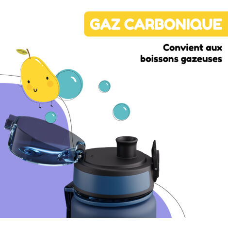 AARON ECO Gourde 100% Biodégradable 500ml - Légère, Étanchéité Parfaite, Sans BPA - Beige
