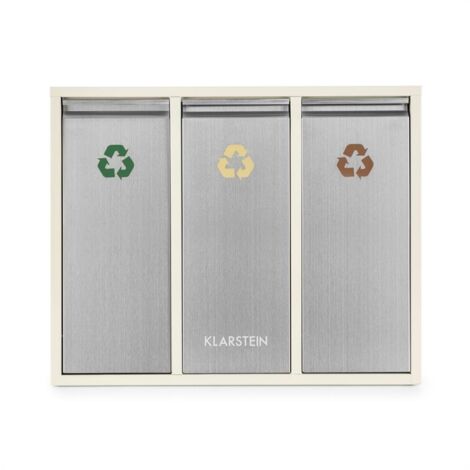 Wesco Poubelle Écologique Double 2 X 15 L – Pédale, Acier Blanc – Tri Sélectif Cuisine Moderne
