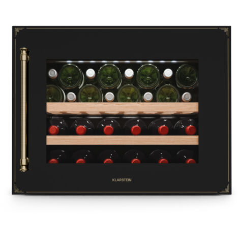 Klarstein – Cave à vin 28 bouteilles – Plage 5-20°C – Commande tactile – Éclairage LED – Protection UV – Silencieuse 40 dB – Finition noire