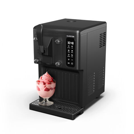 Klarstein Sorbetière turbine sorbetière à glace 1,5 l avec écran tactile, réservoir isotherme 5 l, fonctions milkshake/smoothie et auto nettoyage, distributeur amovible, noir