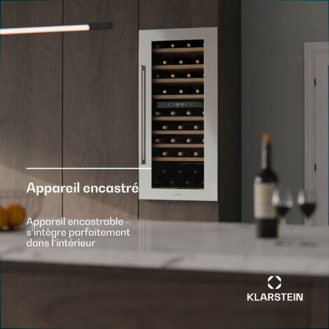 Réfrigérateur à Vin Klarstein 32 Bouteilles 2 Zones - Encastrable LED Tactile - Classe F