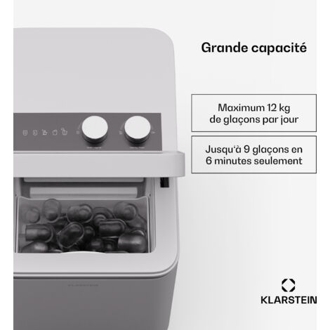 Klarstein Machine à Glaçons - Rapide, Autonettoyante, Idéale Pour Maison Et Cocktails