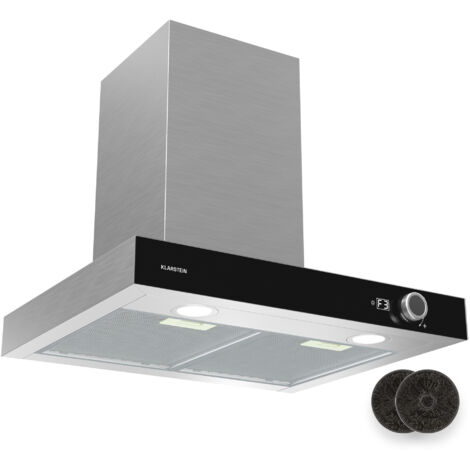 Klarstein AirNova Hotte aspirante - 60 cm Hotte murale, 620 m³/h, CEE A++, LED 6500 K, Silencieuse 49 dB, Acier Inoxydable, Extraction & Recirculation