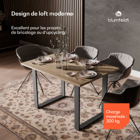 Blumfeldt UrbanFodge U Pieds de Table Pieds de Table Métal Noir Mat ...