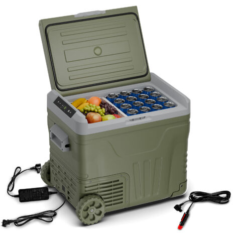 Klarstein – Glacière électrique à compression 50L – Température -20°C à 20°C – Panneau LCD – Roues tout-terrain – Mode ECO – Protection batterie
