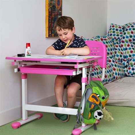 Bureau enfant ensemble table et chaise pour enfants avec lampe hauteur  réglable plaque