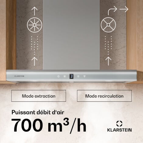 Klarstein Verosteel Hotte Aspirante 90 Cm - Hotte Murale, 881