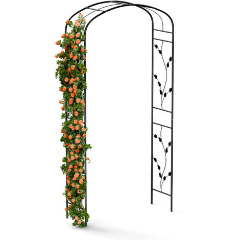 Arche De Jardin En Métal Noir - 100 Cm Large, 220 Cm Haut - Pour Plantes Grimpantes (roses, Vignes) - Pergola Extérieure Résistante - 11