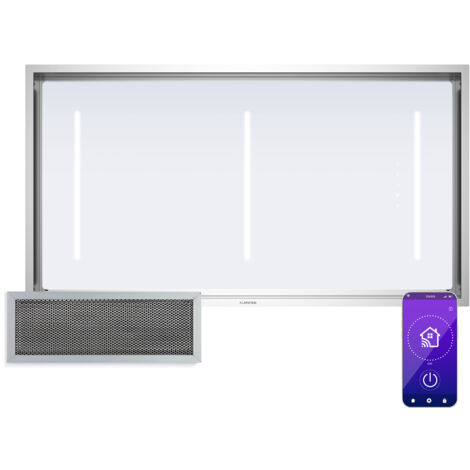 Klarstein LuxeAir Hotte Aspirante - Débit 750 m³/h, Énergie A, Moteur 110W, Commande Tactile & Wi-Fi, Éclairage LED 6000K, Filtres Aluminium, Hotte Cuisine Puissante & Économe