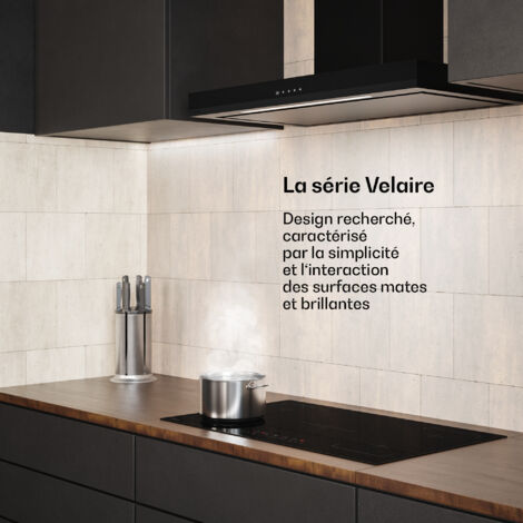 Klarstein Aurea VII Hotte Aspirante Hotte Murale 195W 90cm Touch Verre Noire 12670424