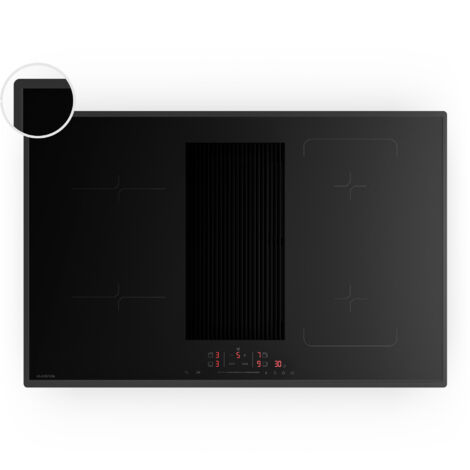 Klarstein Velaire Plaque Induction Avec Hotte Intégrée - 4 Zones, 8400W Boost, Curseur Tactile, Minuterie, Détection Casseroles, Verrouillage Enfant, 80cm, Plaque Cuisson Hotte Intégrée