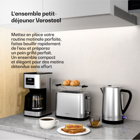 PACK DEJEUNER Bouilloire électrique Blanche 1L7 2200W LED BLEUE