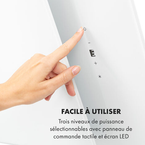 Klarstein Hotte Aspirante 60cm, Hottes de Cuisine Inclinées, Filtre de Hotte en Aluminium, Débit d'Air Puissant 595m³/h, LED, Ecran Tactile, Extracteur d'Air Silencieux, Hotte Efficace avec Evacuation