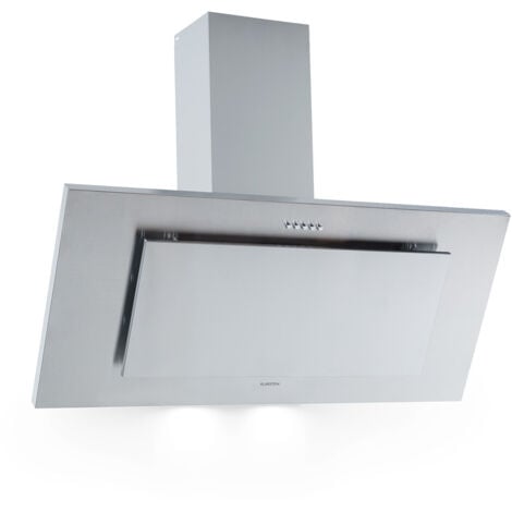 Klarstein Hotte Aspirante 90cm, Hottes de Cuisine Inclinées, Filtre de Hotte  en Aluminium, Débit d'Air Puissant 292m³/h, LED, Ecran Tactile, Extracteur  d'Air Silencieux, Hotte Efficace avec Evacuation