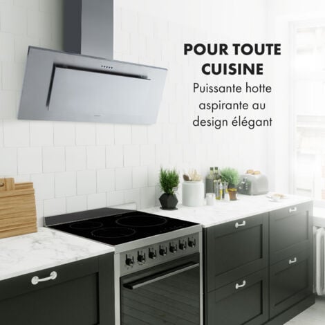 Klarstein Hotte Aspirante 90cm, Hottes de Cuisine Inclinées, Filtre de Hotte  en Aluminium, Débit d'Air