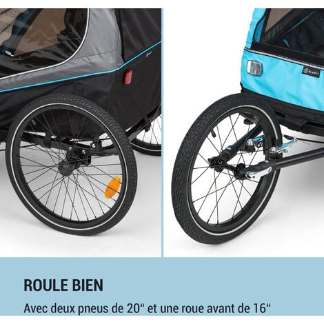 SAMAX Remorque Vélo convertible Jogger 2en1 Enfant - en Jaune/Noir