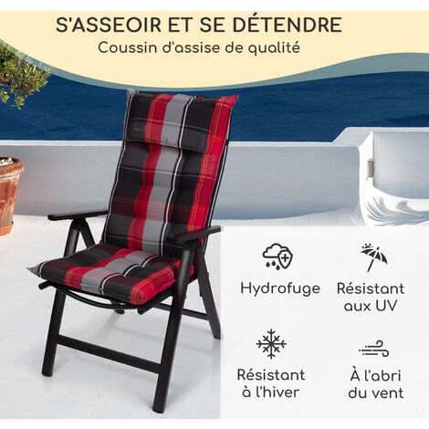 Homeoutfit24 Set de 4 Coussin Chaise de Jardin 50x120x9cm, Coussin Fauteuil  Impermeable, Salon de Jardin Exterieur