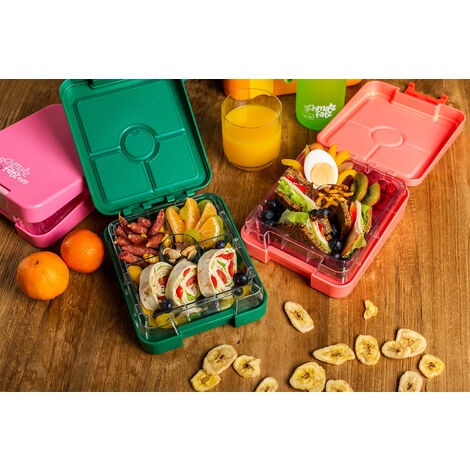 Klarstein Schmatzfatz - Lunch box - Boîte bento avec 4 compartiments - pour  enfants - Boite alimentaire - Vert