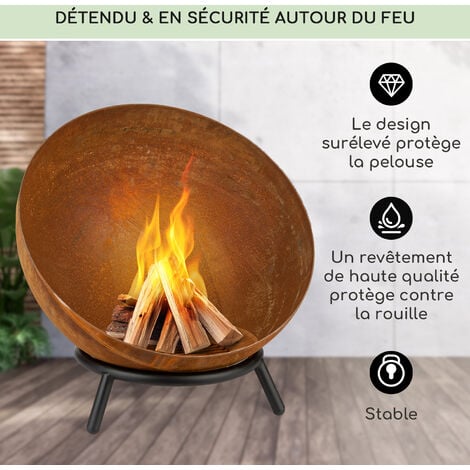 Brasero Extérieur Barbecue De 49 Cm, Brasero Sans Fumée Fonte En Acier  Inoxydable Bois - Chauffage extérieur BUT