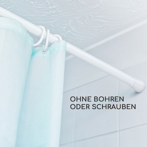 UIOSANRT Tringle à Rideau De Douche Dorée De 79 à 200 Cm - Antidérapante - Montage Sans Perçage - Tringle à Rideau De Douche à Ressort Réglable Pour