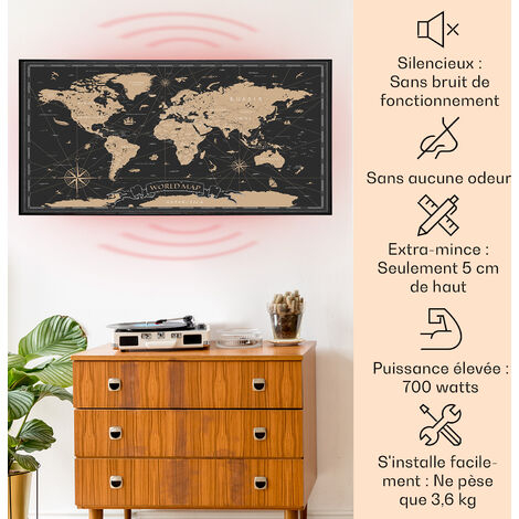 Klarstein Smart Chauffage Infrarouge, 850W Radiateur Electrique,  Télécommande, Détection de Fenêtre Ouverte, Protection IP24, Chauffage Mural