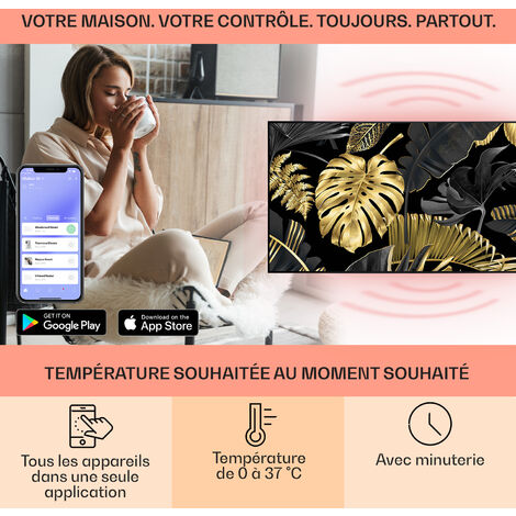 Klarstein - Radiateur infrarouge mural 700W - Panneau chauffant extra Klarstein - Radiateur infrarouge mural 700W - Panneau chauffant extra