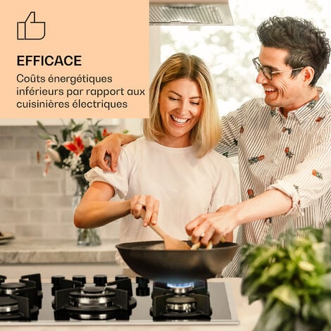 Klarstein Tables de Cuisson à Gaz, Plaque de Cuisson Gaz à 5 Brûleurs, Table de Cuisson Electrique à 5 Feux de 10400W, Cuisiniere Gaz, Gaziniere Gaz avec Brûleurs en Acier Inoxydable, Cuisinières GPL