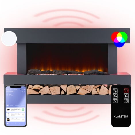 FOYER ÉLECTRIQUE FIRE GLASS - AVEC FLAMME 3D - BLANC - Energie Colo