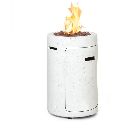 Blumfeldt – Braséro à gaz 13 kW – Acier inoxydable – Flamme réglable – Pour terrasse et jardin – Allumage électrique – 40,6 x 65 cm