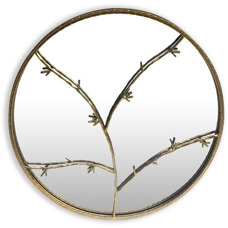 Miroir mural - berkeley casa chic by Blumfeldt - cadre métallique - 80 cm - design à branches (1/5)