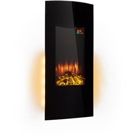 Cheminée électrique Effet flamme 2000W Thermostat réglable 3 LED