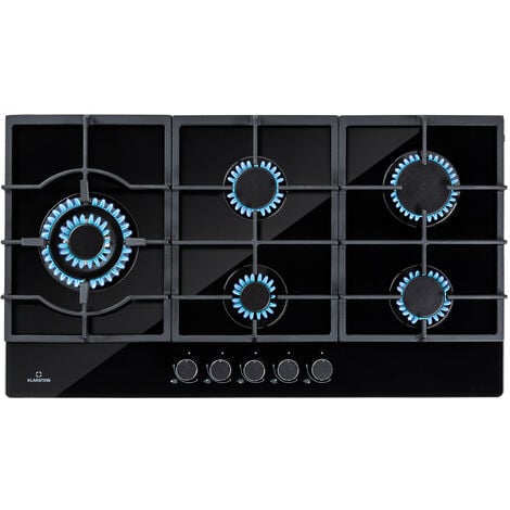 Klarstein Tables de Cuisson à Gaz, Plaque de Cuisson Gaz à 5 Brûleurs, Table de Cuisson Encastrable à 5 Feux de 11100W, Cuisiniere Gaz, Gaziniere Gaz avec Brûleurs en Acier Inoxydable, Cuisinières GPL