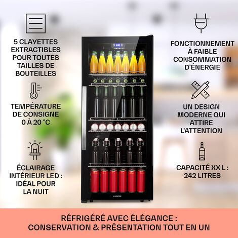 Klarstein Mini Frigo de Chambre et Bureau pour Boisson, Petit Frigo  Silencieux, Refrigerateur Mini Bar 80L, Petit Réfrigérateur Camping,  Étagères Réglables, Ondulés pour le Vin, Cannette, Beer Fridge