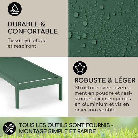 Transat Double Blumfeldt - 2 Places Avec Pare-soleil - Imperméable, Dossier Réglable - Pour Jardin, Piscine - 13