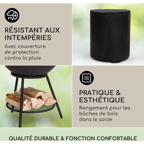 Foyer De Jardin Extérieur En Fonte - Grand Brûleur à Bois, Design Patio, Marque MOUNTALL