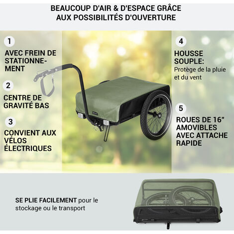 Remorque à vélo pliable avec coffre de rangement ... - Leroy Merlin